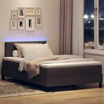 vidaXL Lit à ressorts avec matelas Marron foncé 120 x 200 cm tissu