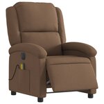 vidaXL Fauteuil inclinable de massage électrique marron tissu