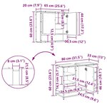 vidaXL Ensemble de mobilier de salle de bain 2 Pièces Chêne artisanal
