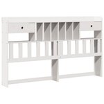 vidaXL Lit bibliothèque sans matelas blanc 180x200 cm bois pin massif