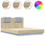 vidaXL Cadre de lit avec LED sans matelas chêne sonoma 120x190 cm