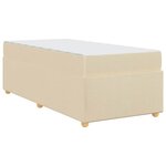vidaXL Cadre de lit avec matelas Crème 90 x 190 cm tissu