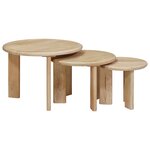 vidaXL Tables basses gigognes 3 Pièces Noir Bois de mangue massif