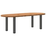 vidaXL Table à manger marron clair bois de chêne massif ovale