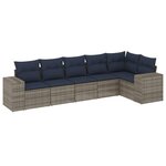 vidaXL Salon de jardin 6 Pièces avec coussins gris résine tressée