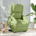 vidaXL Fauteuil inclinable électrique vert clair velours