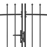 vidaXL Portail de clôture de jardin avec dessus en lance 5x2 45 m Noir
