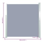 vidaXL Auvent latéral rétractable 140 x 300 cm Gris