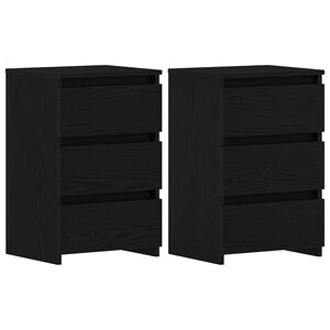 vidaXL Cabinet de chevet 2 Pièces Chêne noir 40 x 35 x 62 5 cm