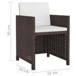 vidaXL Ensemble à manger d'extérieur avec coussins 9Pièces Résine tressée