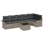vidaXL Ensemble de canapé de jardin à 6 pièces avec des coussins  polyrotin noir