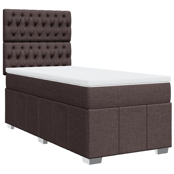 vidaXL Sommier à lattes de lit avec matelas Marron foncé 90x190 cm