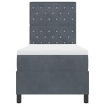 vidaXL Lit à ressort LED avec matelas Gris foncé 80 x 200 cm tissu