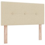 Headboard LED vidaXL Bouton Capitonné Crème 90 cm Tissu