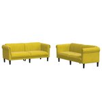 vidaXL Ensemble de canapés 2 Pièces jaune velours