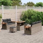 vidaXL Ensemble de canapé de jardin 8 Pièces Gris 90 x 55 x 71 cm