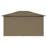 vidaXL Chapiteau de jardin avec rideaux 4x3 m Taupe 180 g/m²