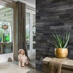 WallArt Planches d'aspect bois Chêne grange Gris cendré