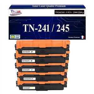 T3AZUR - 5x Toners compatibles avec Brother TN241/ TN245 pour Brother MFC-9340CDW  MFC9340CDW