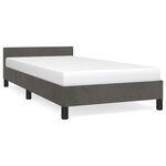 vidaXL Cadre de lit sans matelas gris foncé 100x200 cm velours