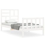 vidaXL Cadre de lit sans matelas blanc bois de pin massif