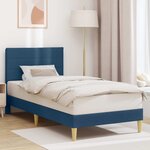 vidaXL Cadre de lit avec tête de lit Bleu 90 x 190 cm Tissu