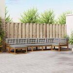 vidaXL Ensemble de canapés d'extérieur 7 Pièces Gris Naturel et Clair
