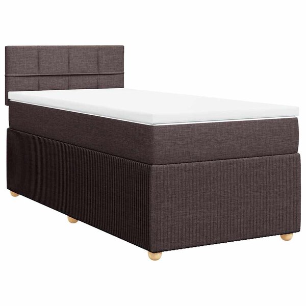 vidaXL Sommier à lattes de lit avec matelas Marron foncé 100x200 cm