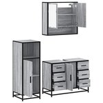 vidaXL Ensemble de meubles de salle de bain 3 Pièces Sonoma gris