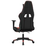 vidaXL Chaise de jeu avec repose-pied Noir et rouge Similicuir