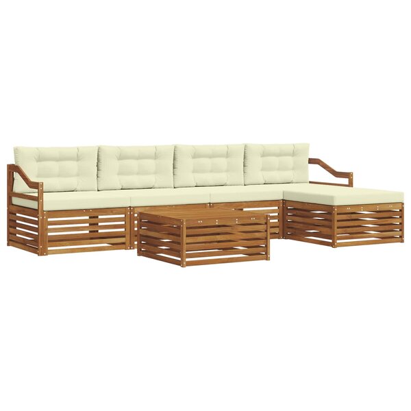 vidaXL Ensemble de canapés d'extérieur 6 pc Naturel et Crème