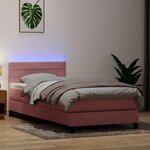 vidaXL Sommier à lattes de lit avec matelas rose 80x220 cm velours