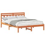 vidaXL Cadre de lit Marron 140 x 200 cm Pin massif