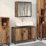 vidaXL Ensemble de mobilier de salle de bain 2 Pièces Bois Ancien