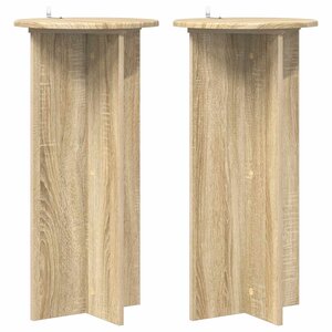 vidaXL Support de Plante 2 pièces Chêne Sonoma 40 x 40 x 80 cm