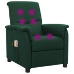 Vidaxl fauteuil électrique de massage vert foncé tissu