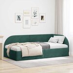 vidaXL Cadre de lit d'angle Vert foncé 80 x 200 cm Velours