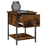 vidaXL Table de chevet chêne fumé 34x35 5x45 cm bois d'ingénierie