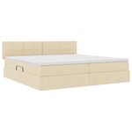vidaXL Lit avec rangement et matelas avec matelas Crème 200 x 200 cm