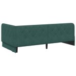 vidaXL Cadre de lit d'angle Vert foncé 90 x 200 cm Velours