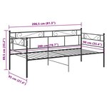 vidaXL Cadre de canapé-lit sans matelas noir métal 90x200 cm