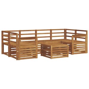 vidaXL Ensemble de canapés d'extérieur 7 Pièces Naturel