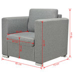 vidaXL Ensemble de canapés trois pièces Tissu Gris clair