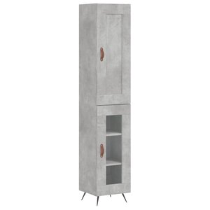 vidaXL Buffet haut Gris béton 34 5x34x180 cm Bois d'ingénierie