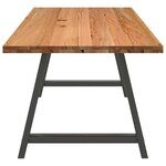 vidaXL Table à manger marron clair bois de chêne massif rectangulaire