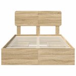 vidaXL Lit de Rangement Chêne Sonoma 120 x 190 cm Bois d'ingénierie
