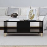 vidaXL Table basse Noir 90x50x36 5 cm Bois d'ingénierie
