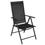 vidaXL Chaises pliables de jardin 2 Pièces Aluminium et textilène Noir