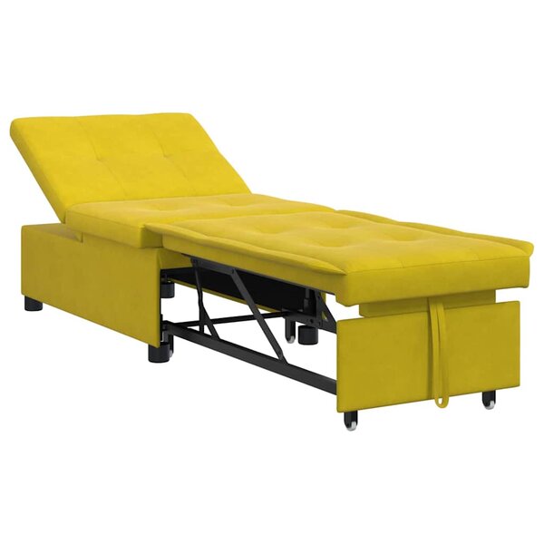 vidaXL Canapé-lit Jaune 67 x 194 x 38 cm Velours