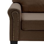 vidaXL Canapé à 3 places Marron Tissu